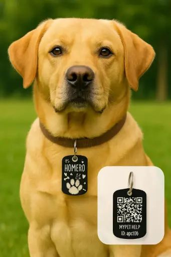 [MYPET-QR01] Identificación QR en metal (talla L)